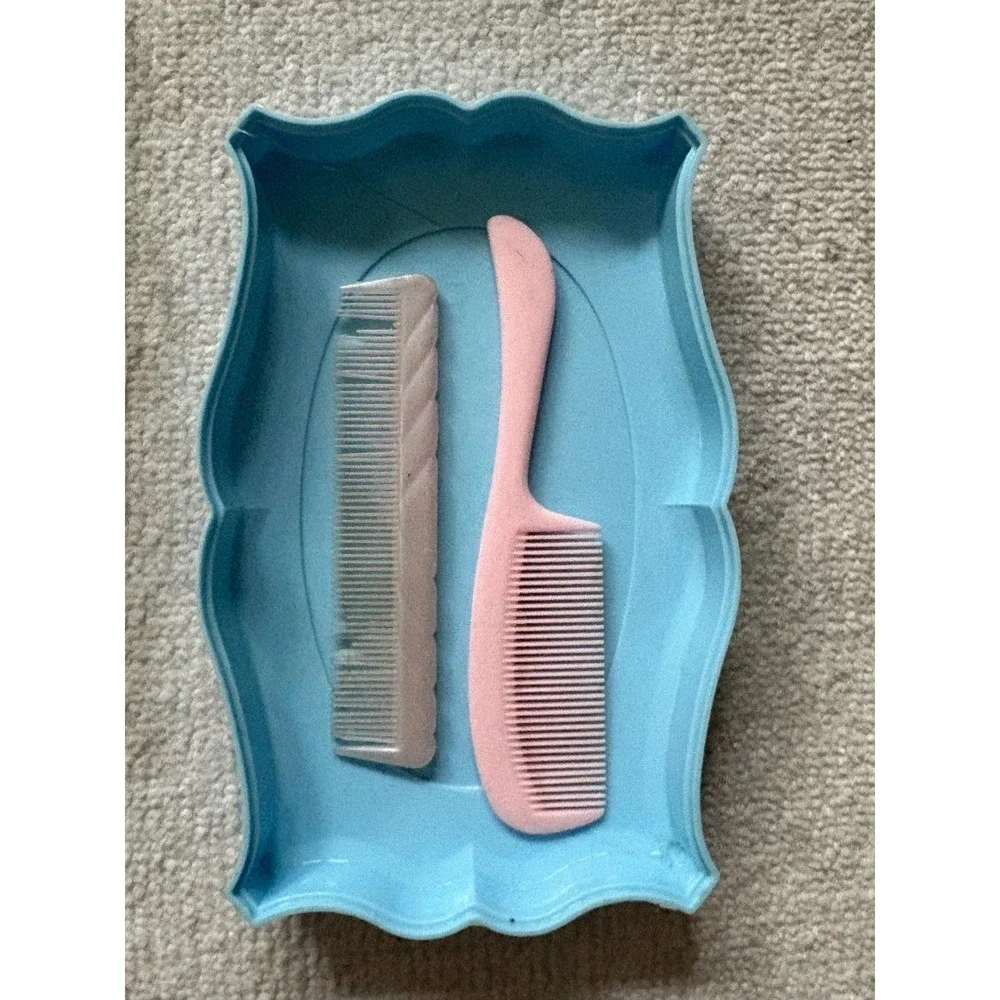 Vintage Doll Vanity Grooming Set Pro-phy-lac-tic Plastic Brushes USA 1950s
